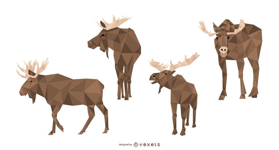 Moose Polygonal Vector Set Moose Polygonal Vector Set