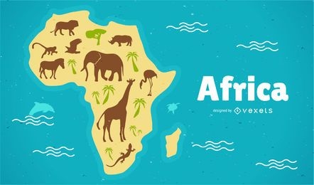 Ilustração do mapa da África