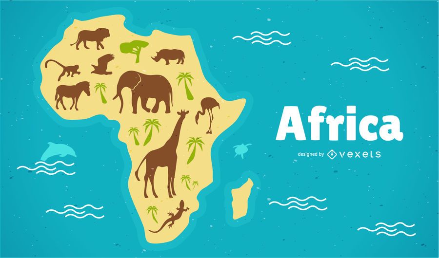 Ilustração de mapa de África Ilustração de mapa de África