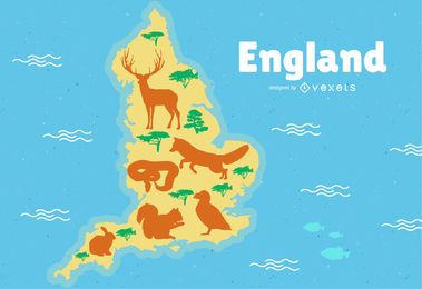 Ilustración de mapa de inglaterra Ilustración de mapa de inglaterra