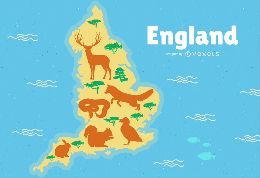 Ilustración de mapa de inglaterra Ilustración de mapa de inglaterra