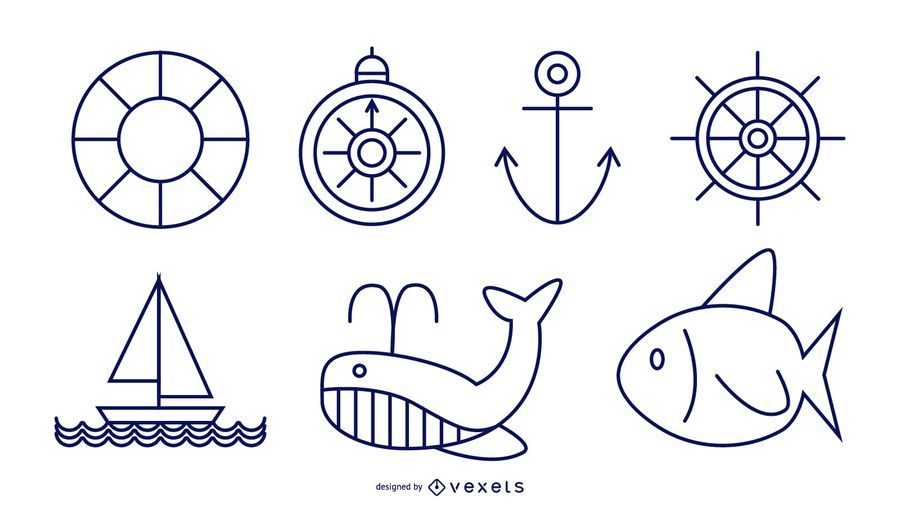 Nautical Line Style Set Nautical Line Style Set
