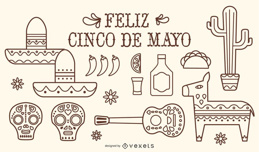 Juego de trazos Cinco de Mayo Juego de trazos Cinco de Mayo