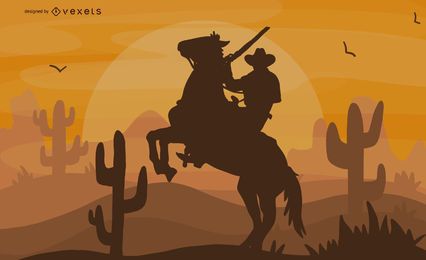 Montar a caballo ilustración de vaquero Montar a caballo ilustración de vaquero