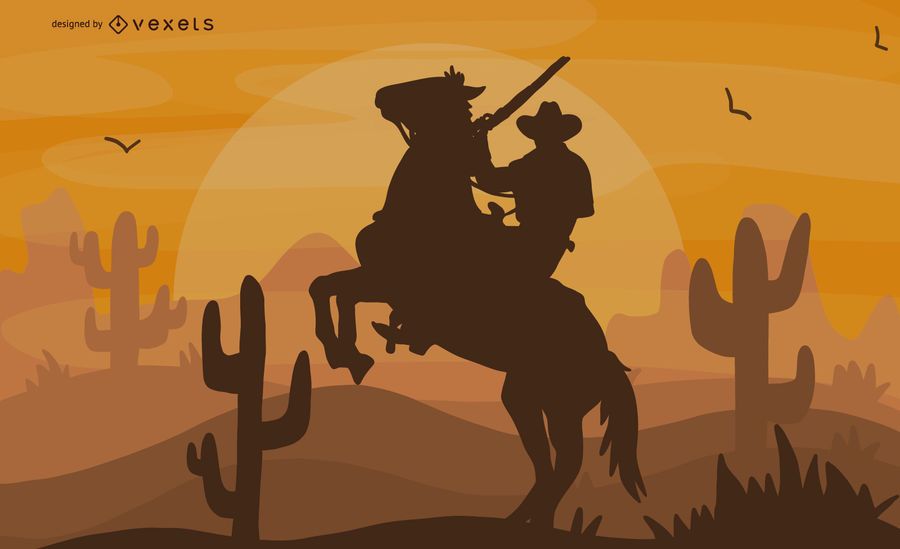 Ilustração de Cowboy de equitação Ilustração de Cowboy de equitação
