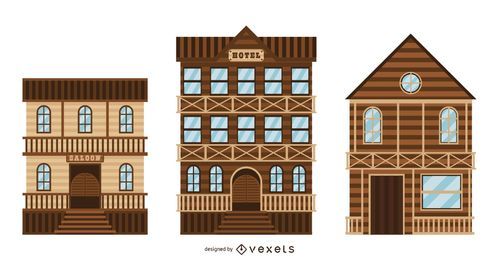 Western Town Building Set Western Town Building Set