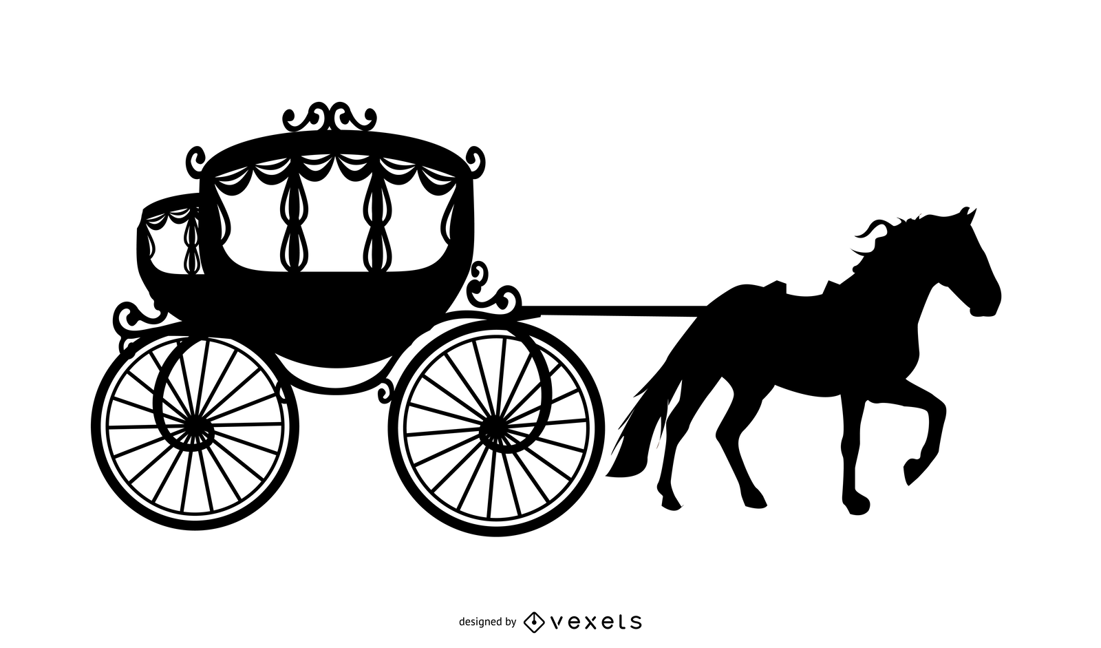 Cinderella Silhouette Vector Design