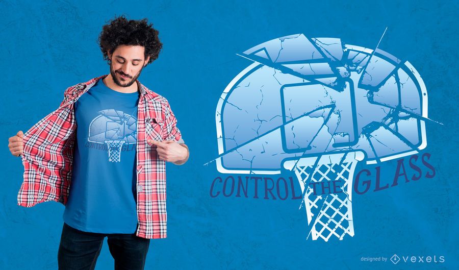 Controle o design do t-shirt de vidro Controle o design do t-shirt de vidro