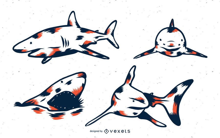 Conjunto de tonos de dúo de tiburones Conjunto de tonos de dúo de tiburones