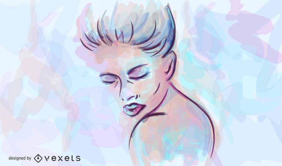 Woman Watercolor Illustration Woman Watercolor Illustration