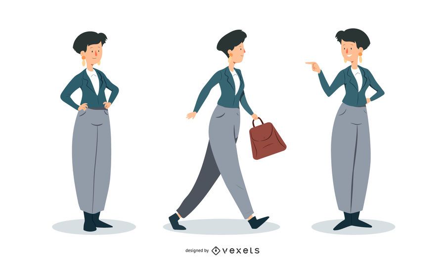 Yuppie Woman Vector Set Yuppie Woman Vector Set