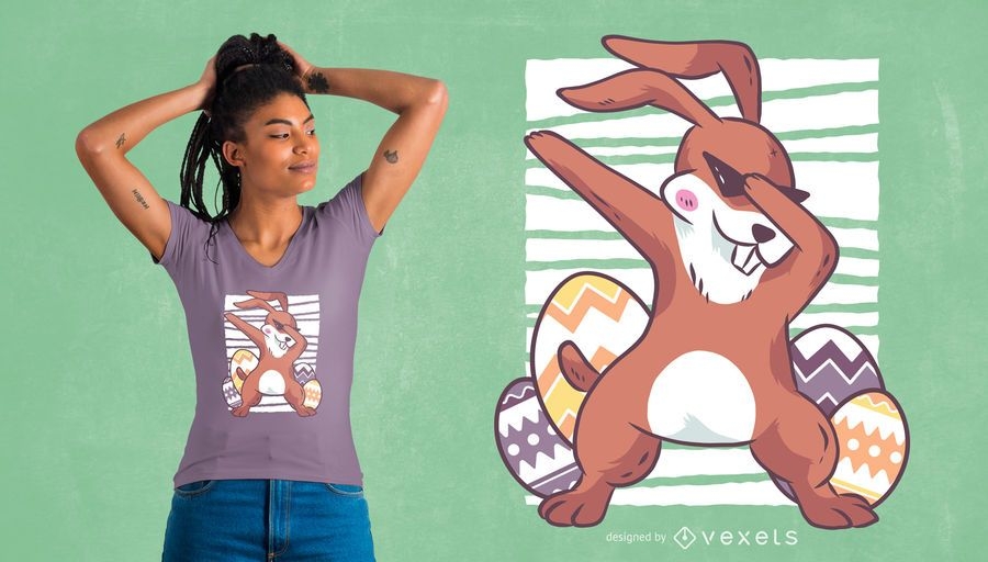 Download Dabbing Easter Bunny T-Shirt Design - Vector Download