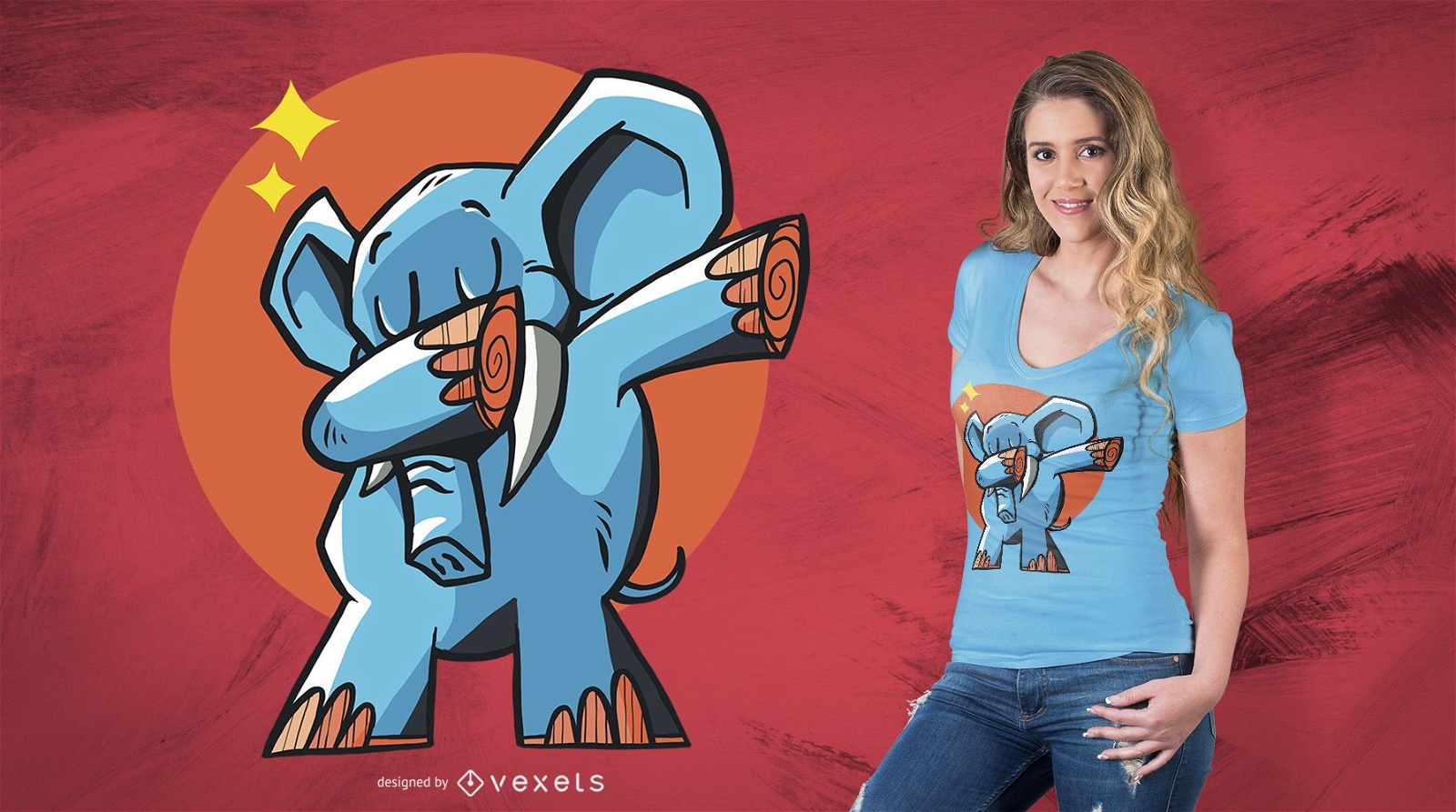 Design de camisetas Dabbing Elephant