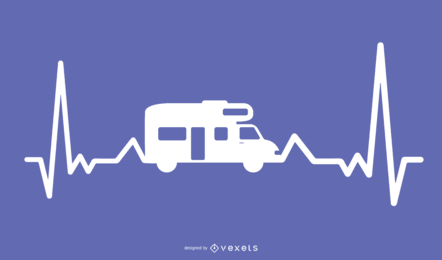 Wohnmobil-Herzschlag-Illustrations-Design Wohnmobil-Herzschlag-Illustrations-Design