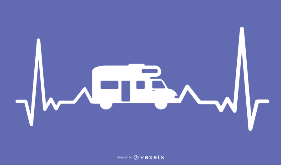 Motor Home Heartbeat Ilustración Diseño Motor Home Heartbeat Ilustración Diseño