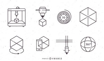 3D-Drucksymbole eingestellt