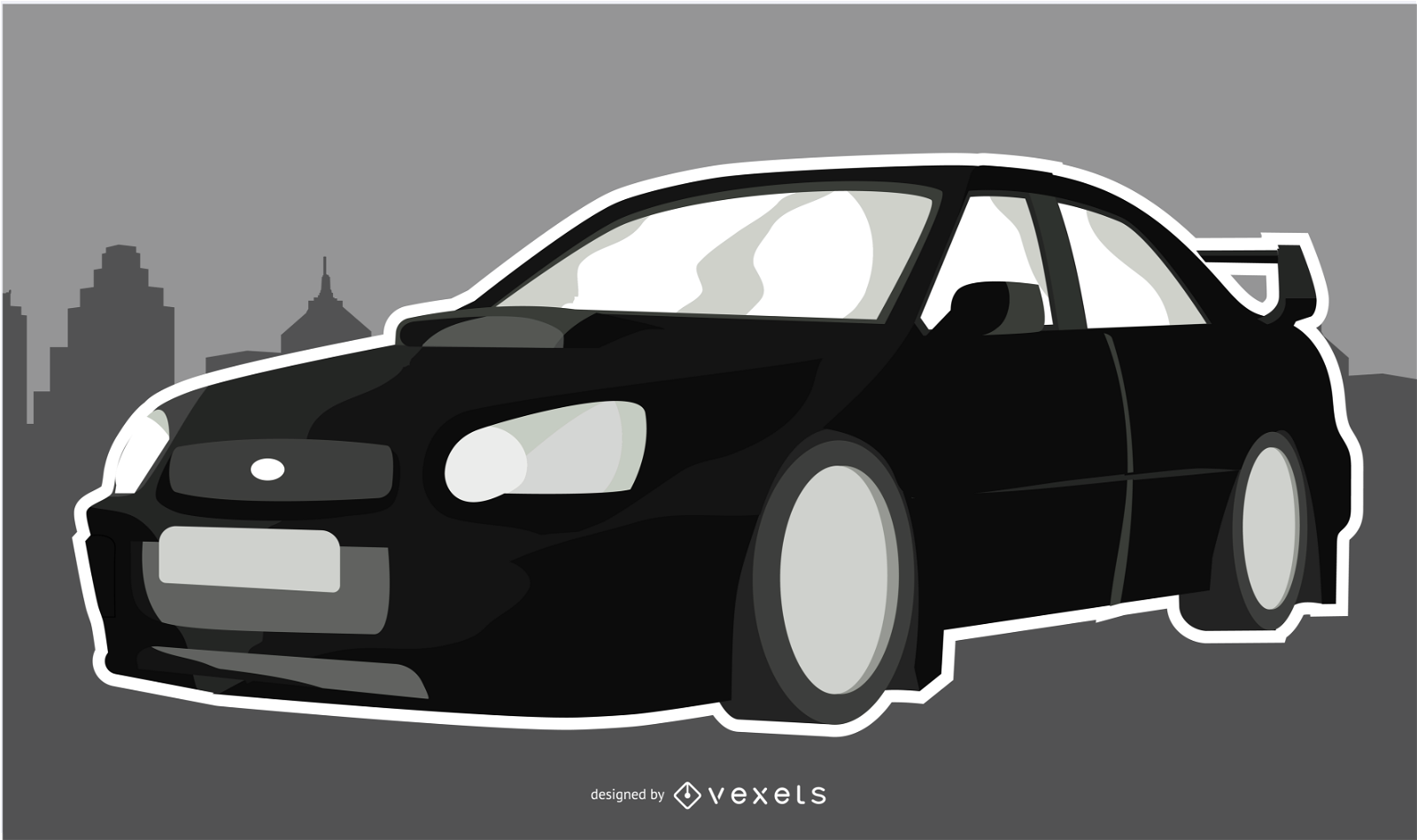 Black Sleek Car Illustration