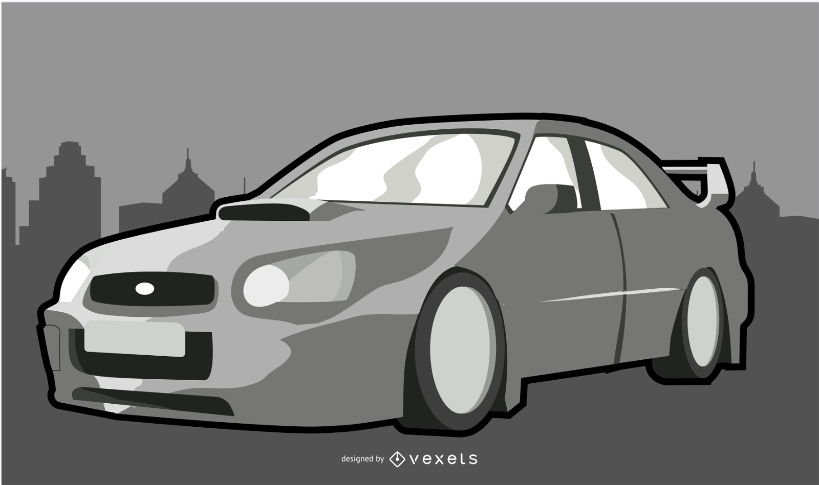 Ilustración de coche moderno blanco
