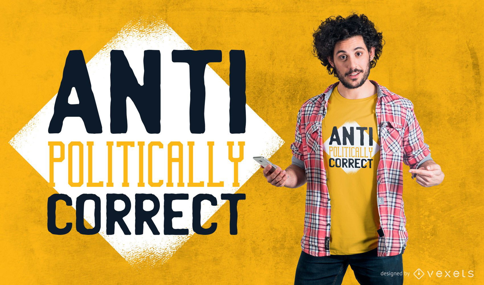 Diseño de camiseta anti políticamente correcto