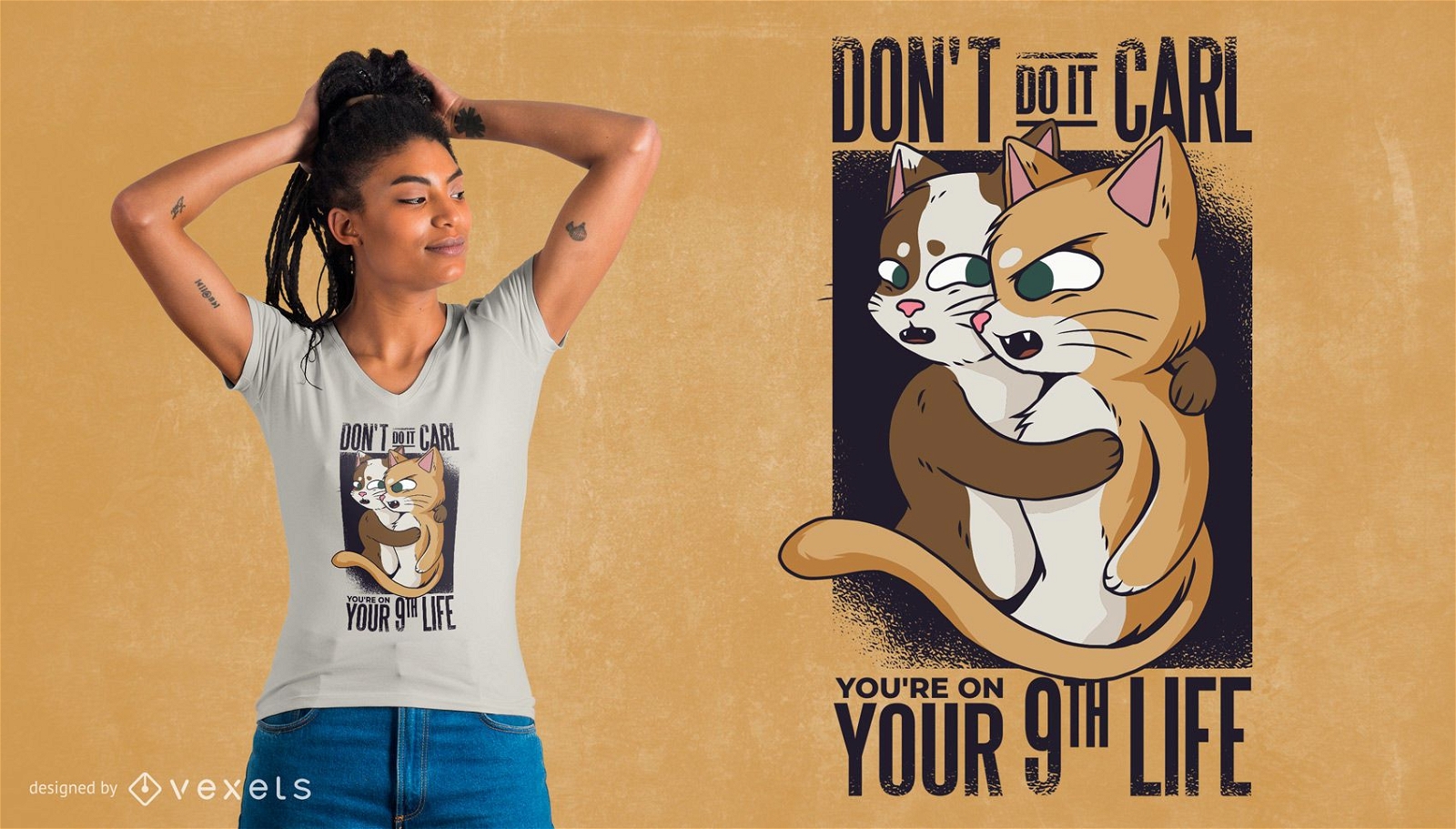 Lustige Katzen T-Shirt Design