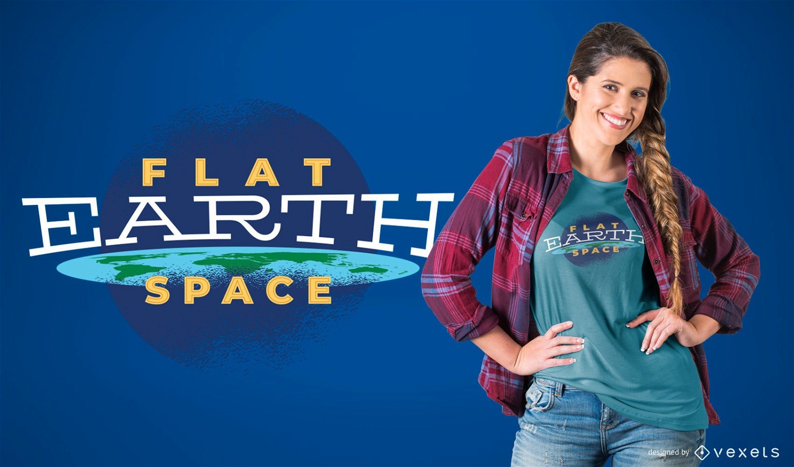 Design de t-shirt do Flat Earth space