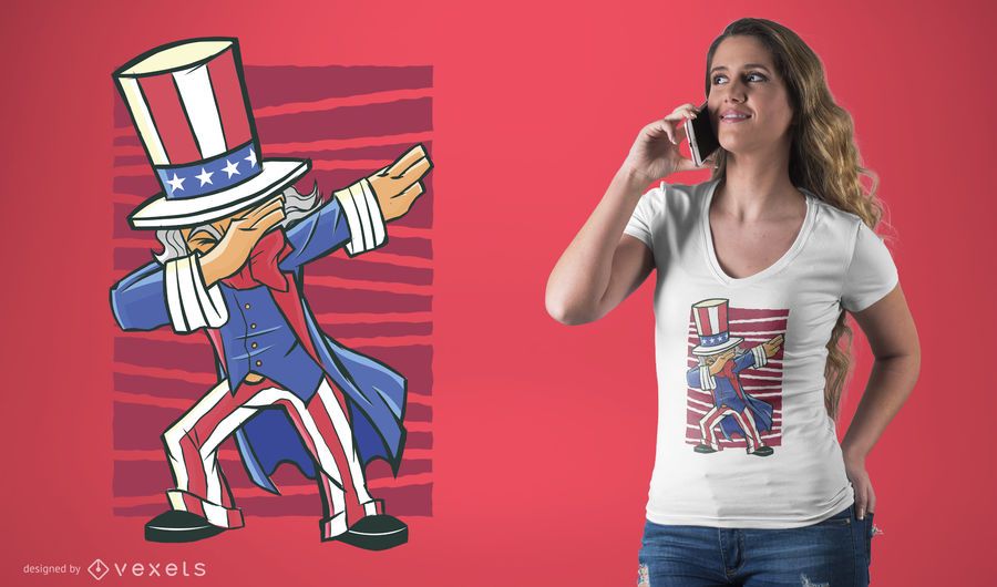 Dabbing o t-shirt do tio Sam Dabbing o t-shirt do tio Sam