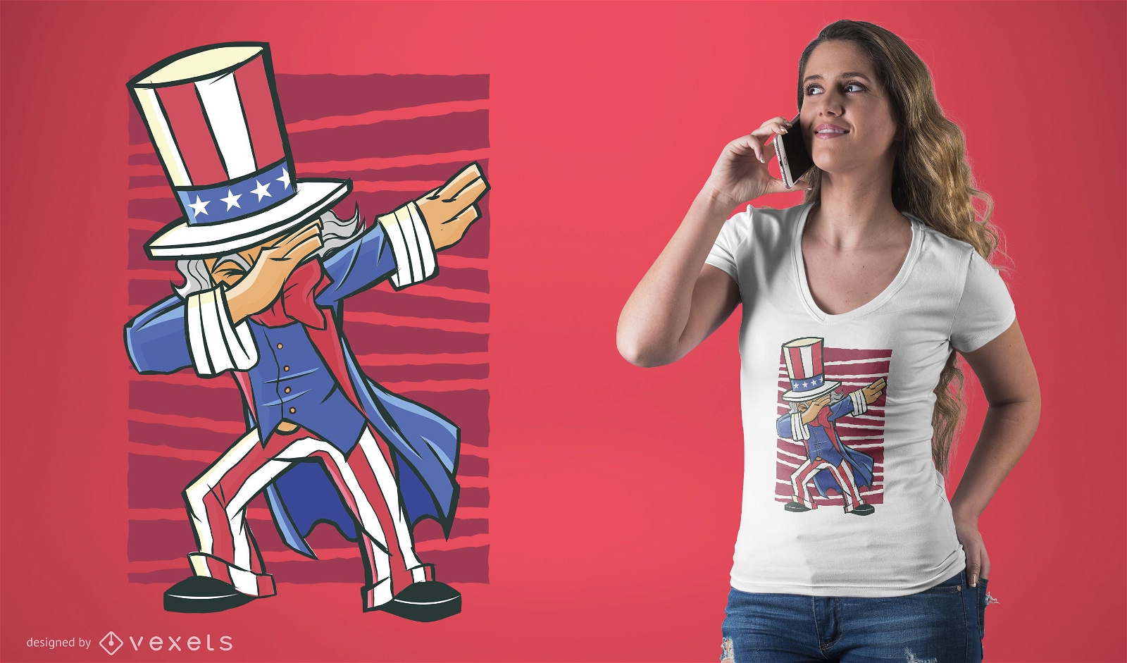 Dabbing Uncle Sam T-Shirt Design