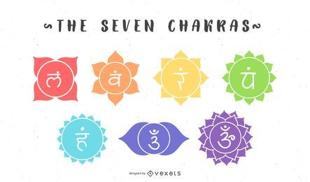 O Conjunto De Símbolos De Sete Chakras O Conjunto De Símbolos De Sete Chakras