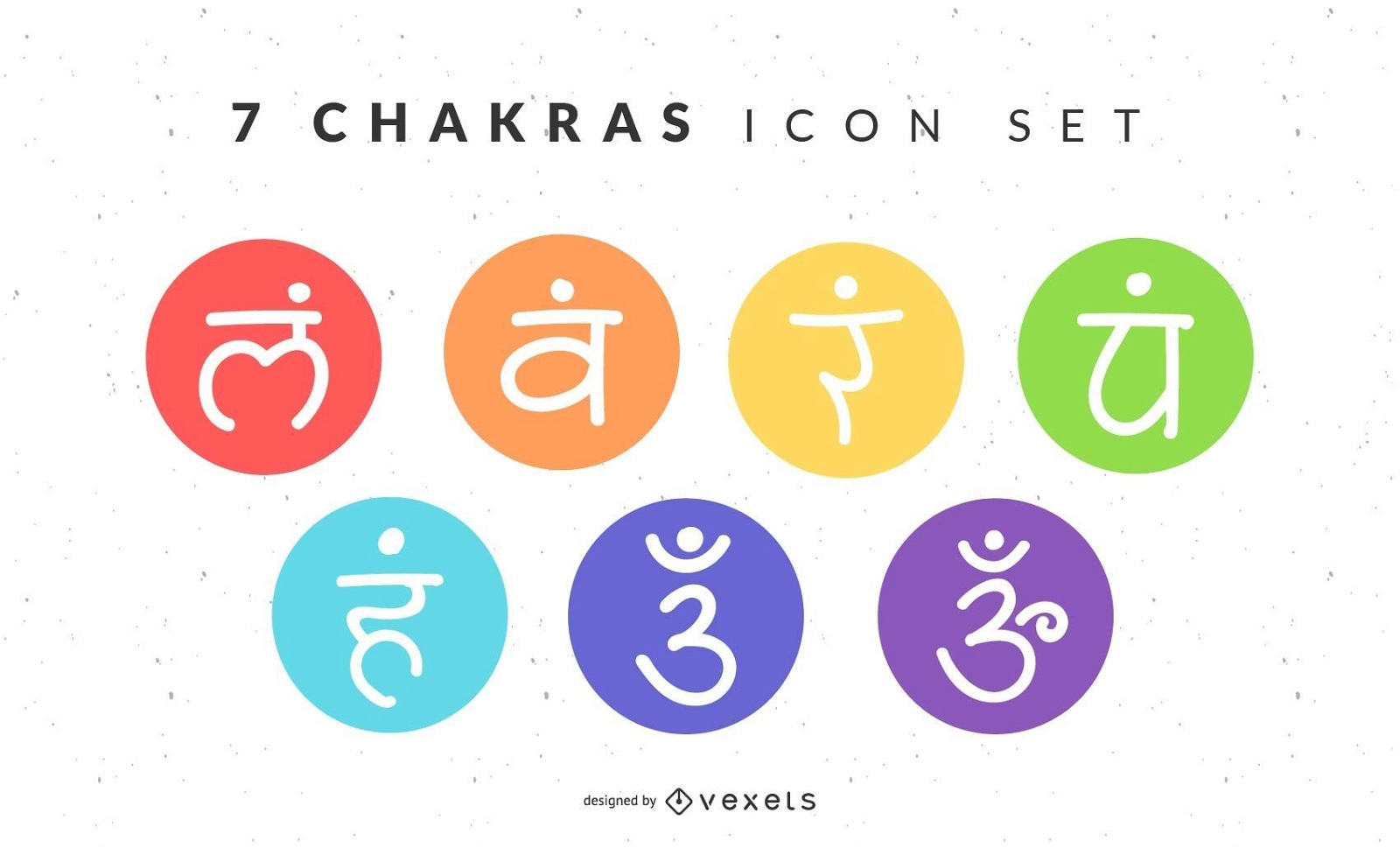 Conjunto de ícones de 7 chakras