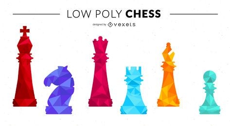 Low Poly Chess Figure Set