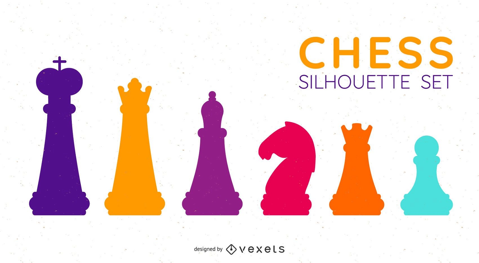 Schachfiguren Silhouette Set