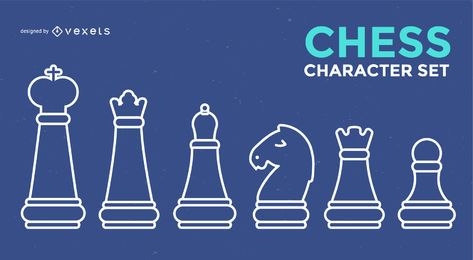 Juego de trazos de personajes de ajedrez
