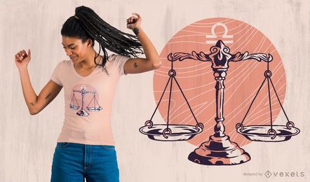 Projeto do t-shirt do sinal do zodíaco do Libra Projeto do t-shirt do sinal do zodíaco do Libra