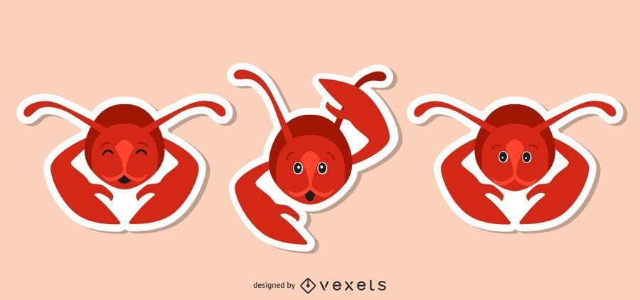 Lobster Sticker Set Lobster Sticker Set