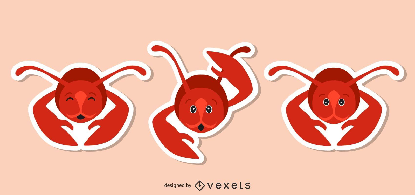 Lobster Sticker Set