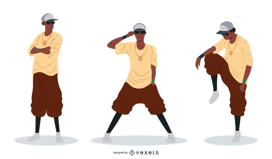 Rapper Man Vector Set Rapper Man Vector Set