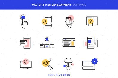 UX / UI y paquete de iconos de desarrollo web UX / UI y paquete de iconos de desarrollo web