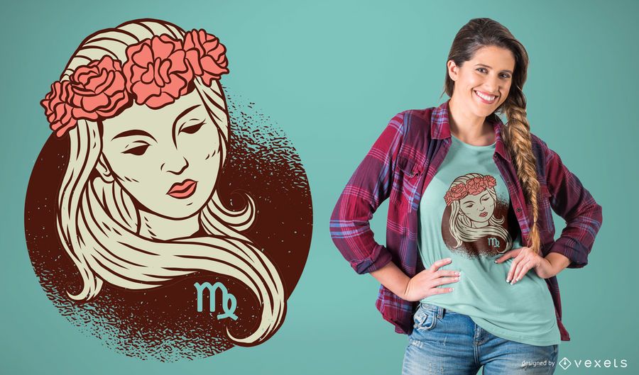 Virgo Zodiac T-shirt design Virgo Zodiac T-shirt design