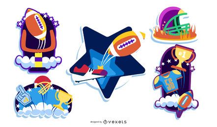 Football Themed Sticker Set