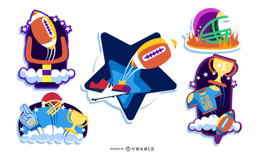 Football Themed Sticker Set Football Themed Sticker Set