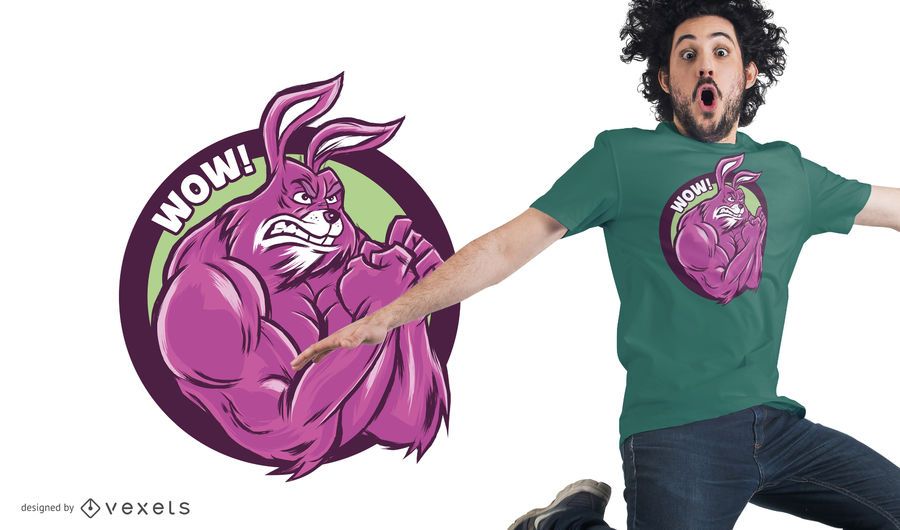 Muscular Bunny T-Shirt Design Muscular Bunny T-Shirt Design