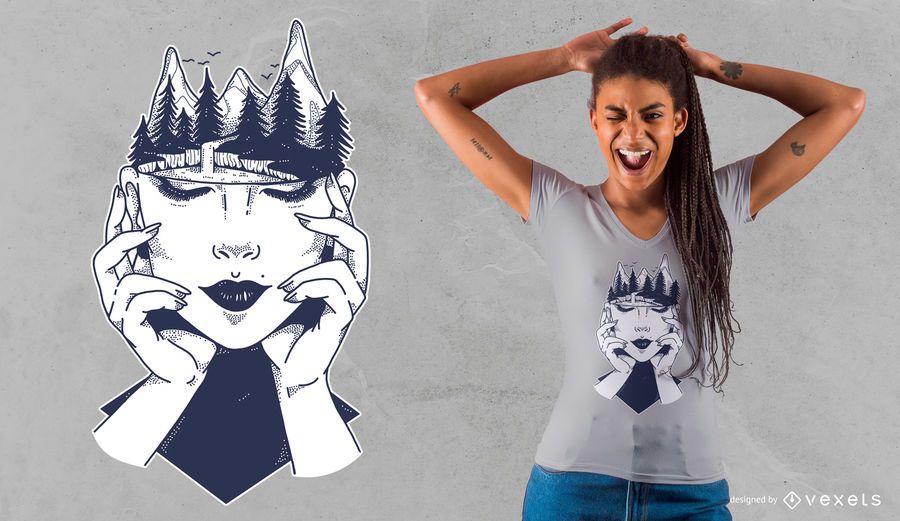 Camiseta de mujer con diseño de camiseta. Camiseta de mujer con diseño de camiseta.