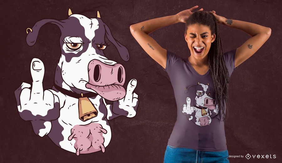 Design legal do t-shirt da vaca Design legal do t-shirt da vaca
