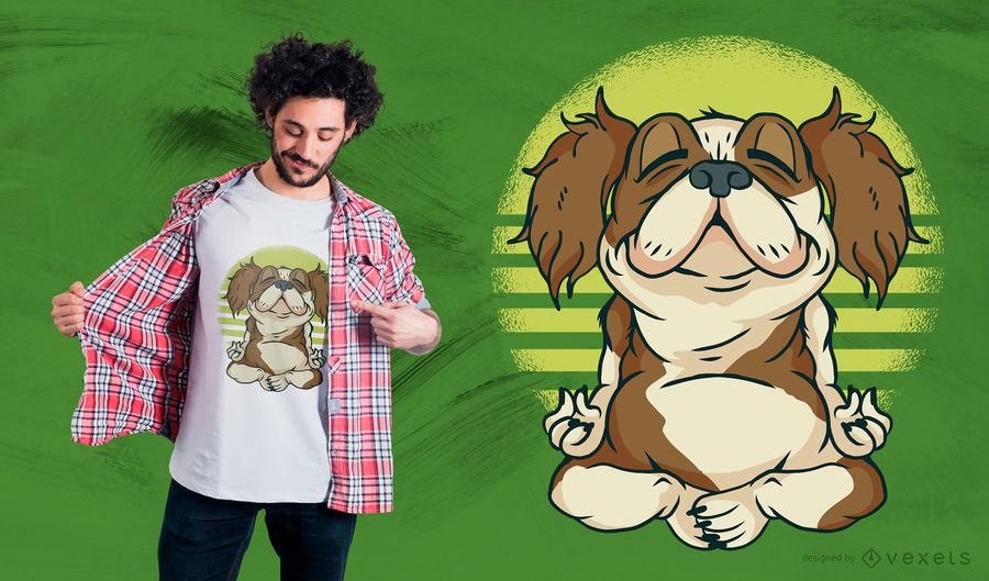 Diseño de camiseta de perro Meditaiting Diseño de camiseta de perro Meditaiting