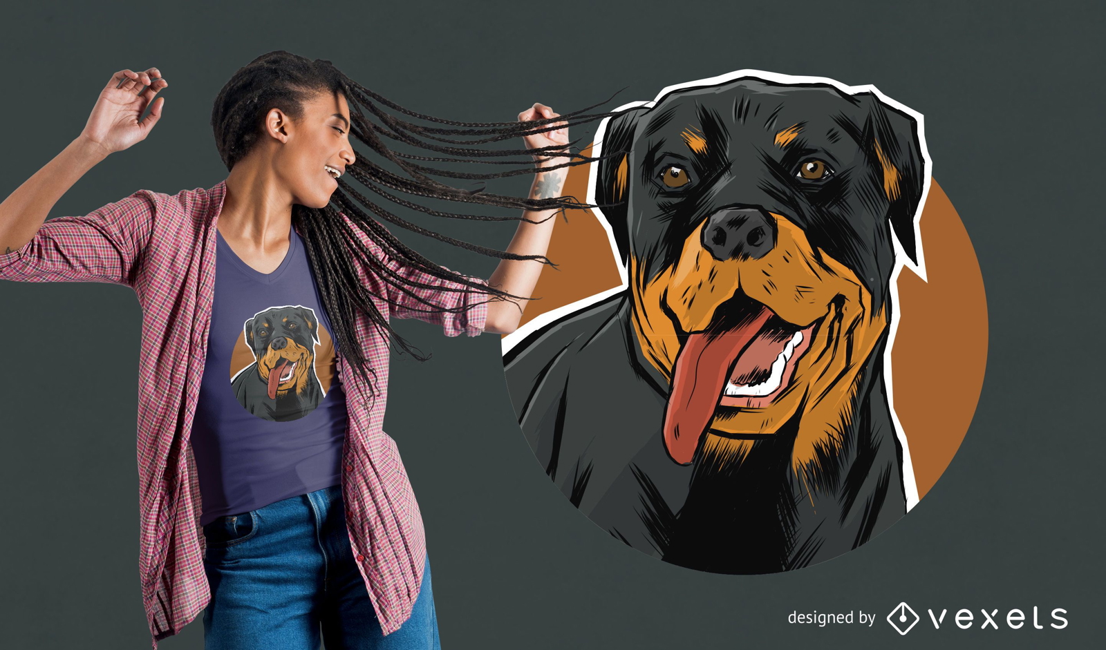 Diseño de camiseta de Rottweiler