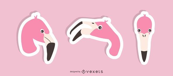 Flamingo Aufkleber Set