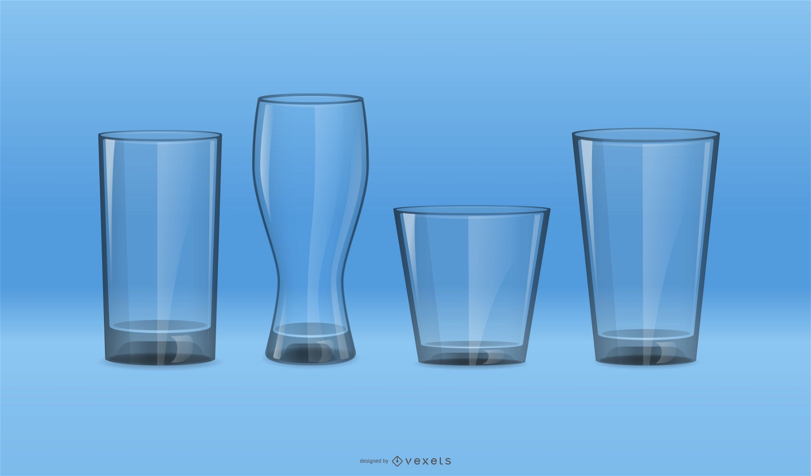 Conjunto de vectores de vidrio para beber