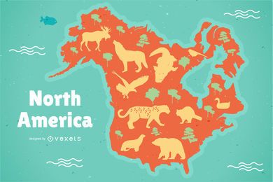 Mapa de América del Norte Ilustración Mapa de América del Norte Ilustración