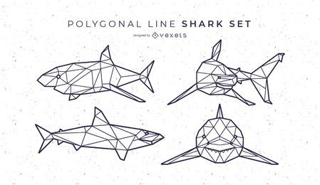 Shark Polygonal Line Set