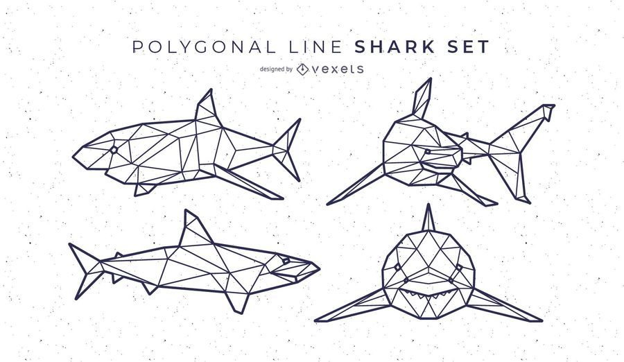 Shark Polygonal Line Set Shark Polygonal Line Set